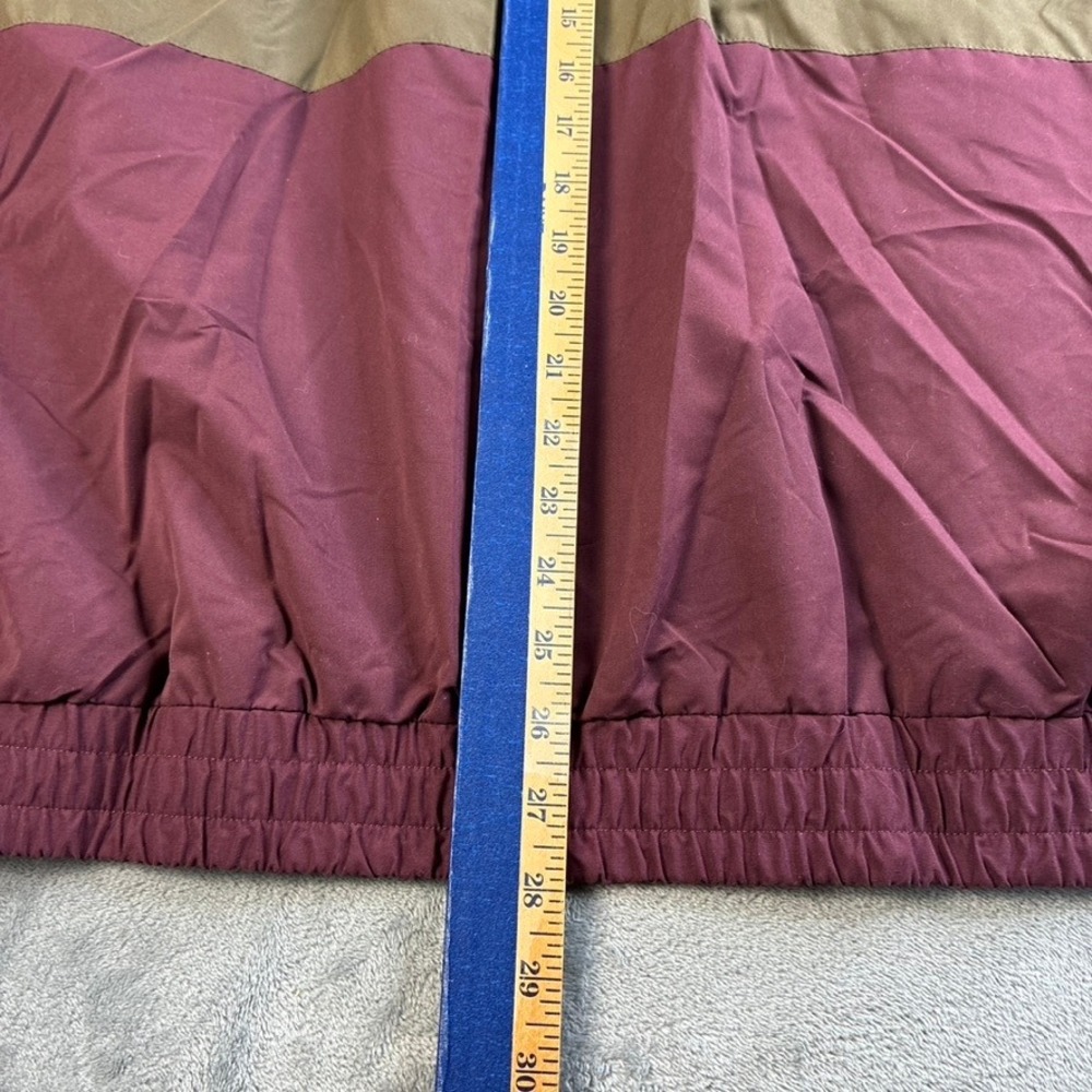 Perry Ellis America Active Mens XL Windbreaker Jacket Burgundy Olive Colorblock - Picture 7 of 16
